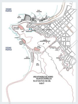 Mapa de puntos arqueológicos del Morro Solar de Chorrillos